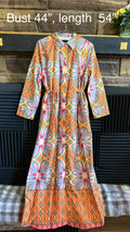 Orange Floral Maxi Dress Size L
