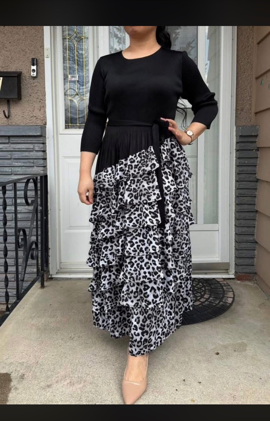 Animal print maxi dress