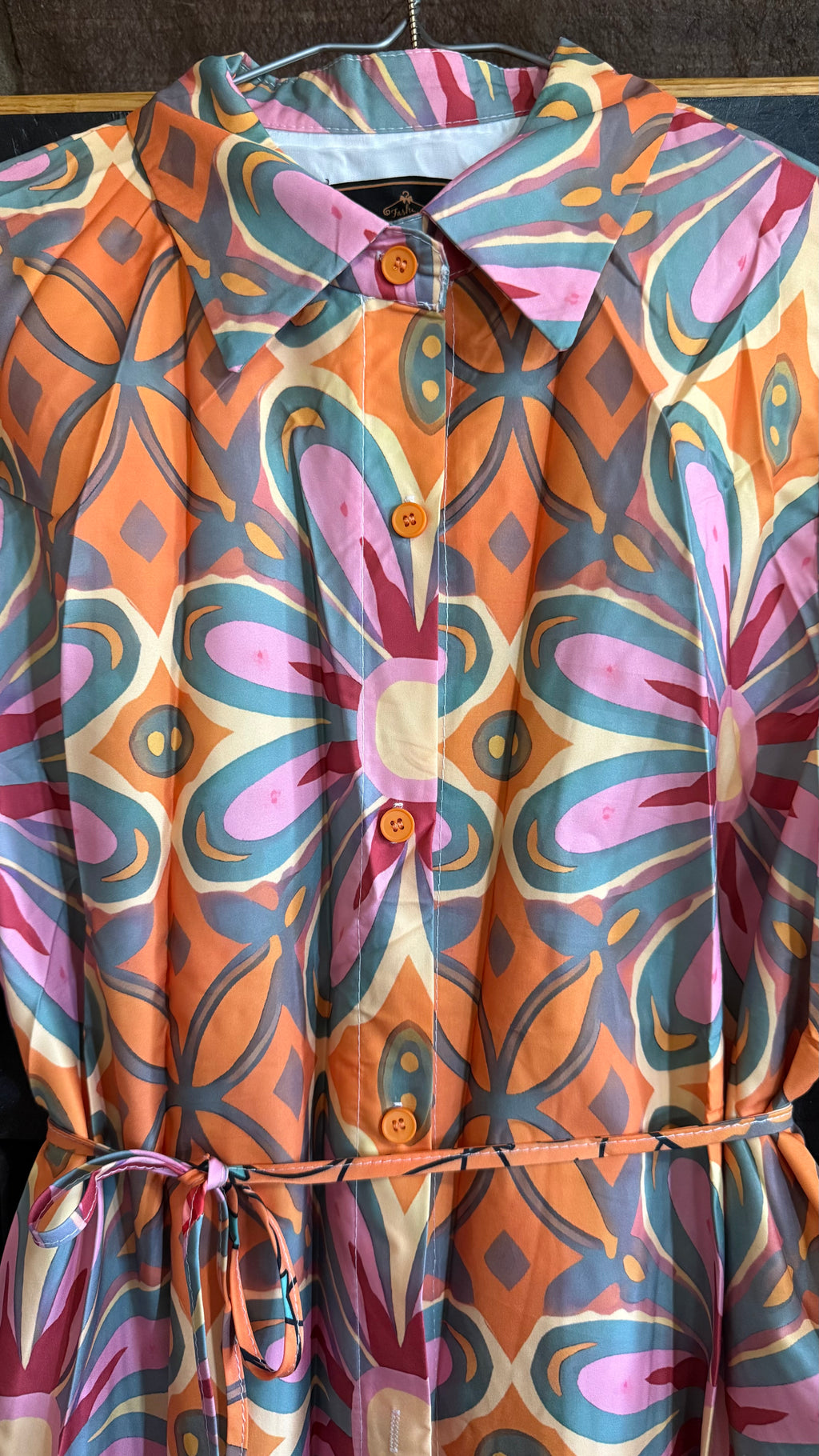 Orange Floral Maxi Dress Size L