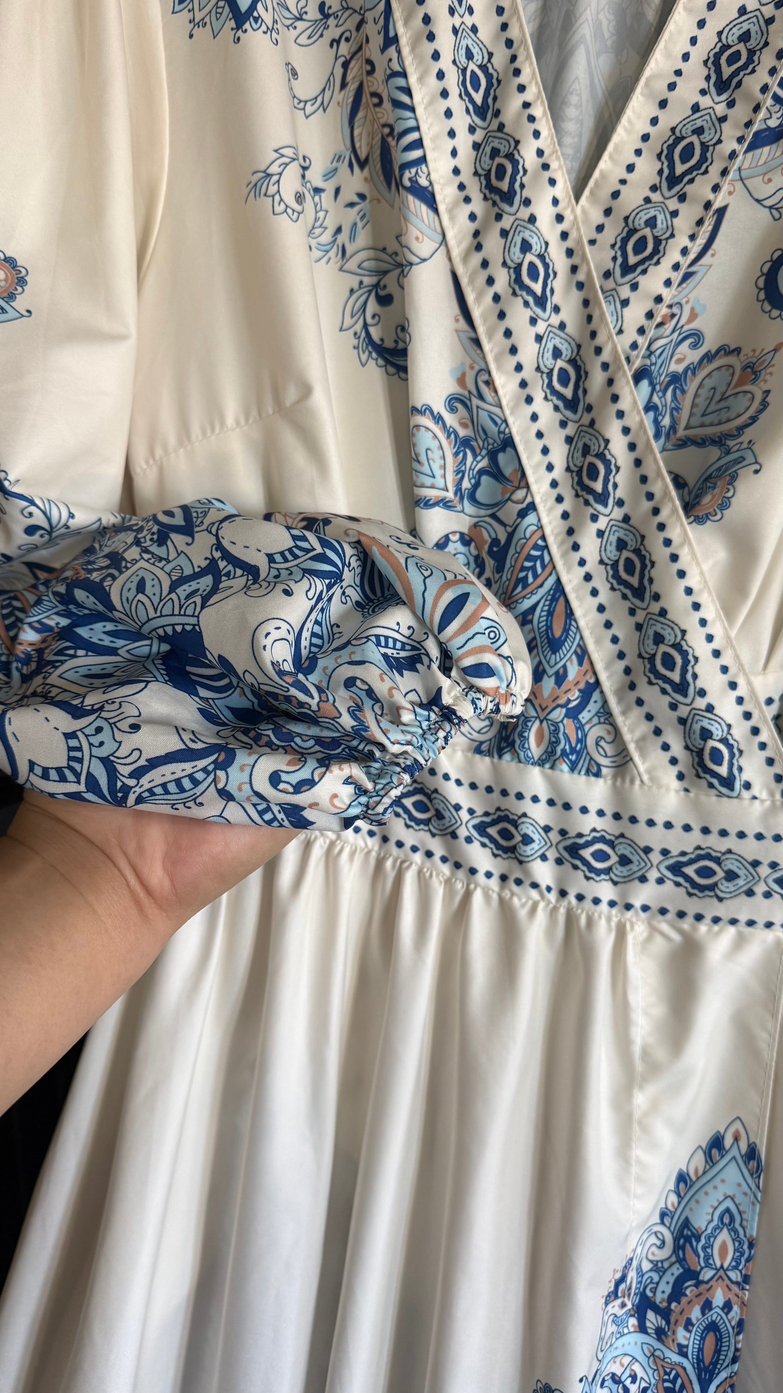 Blue and Ivory Maxi Dress