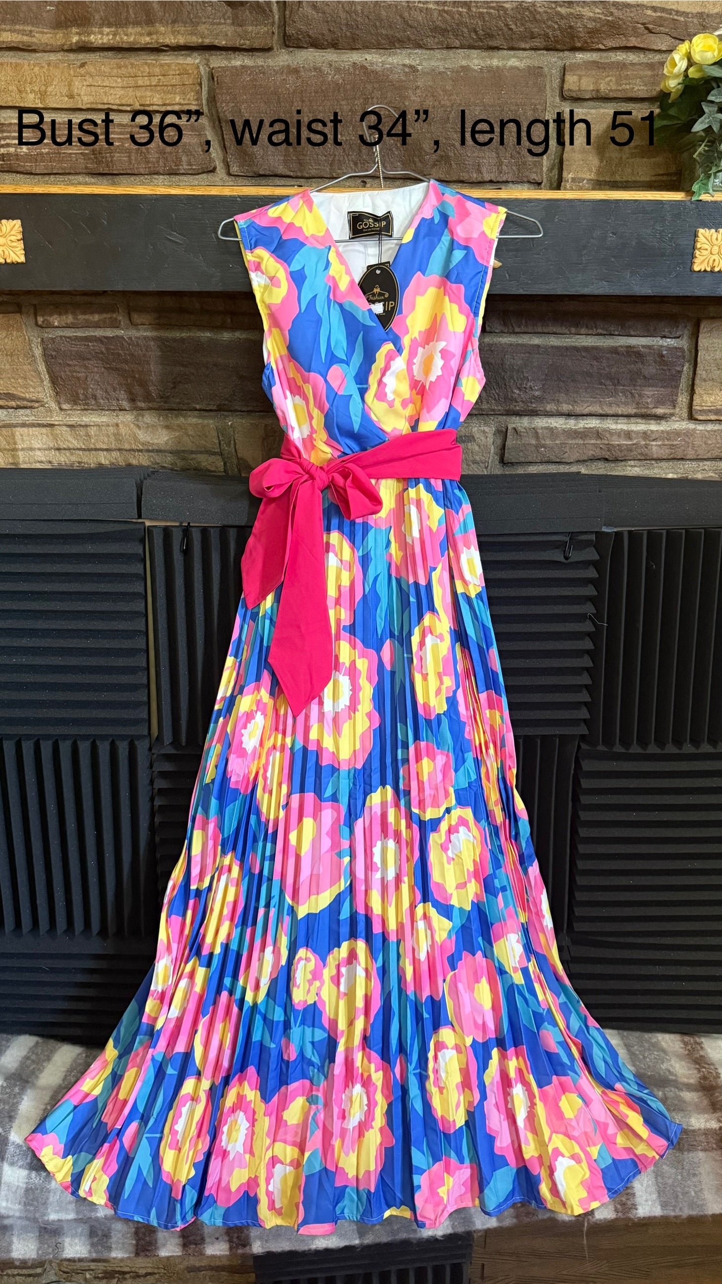 Floral Pleated Maxi Dress