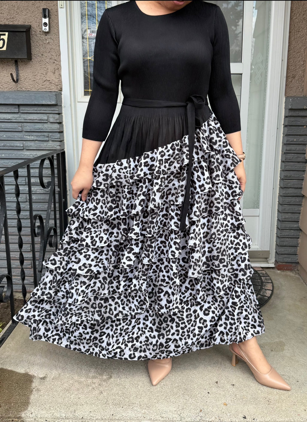Animal print maxi dress