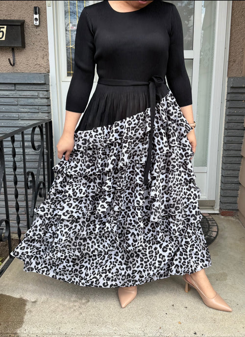 Animal print maxi dress