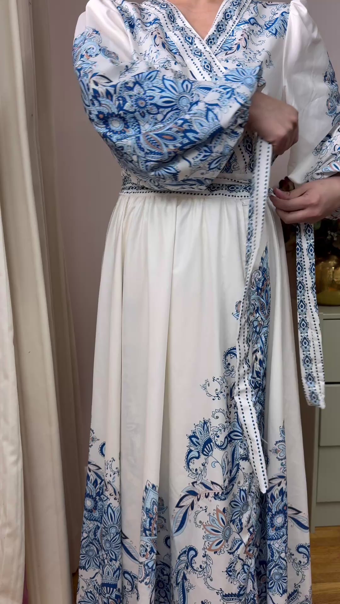 Blue and Ivory Maxi Dress